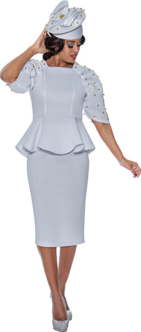 Stellar Looks Skirt Suit 1592-White