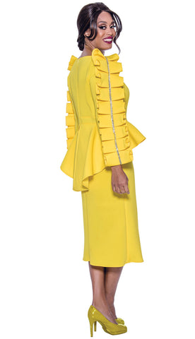 Stellar Looks Skirt Suit 1771C-Yellow - Church Suits For Less