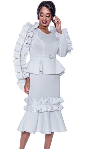 Stellar Looks Skirt Suit 1911-White - Church Suits For Less