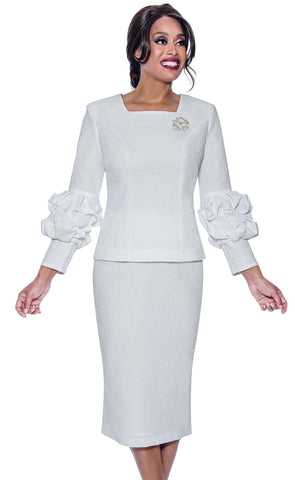 Stellar Looks Skirt Suit 2012-White - Church Suits For Less