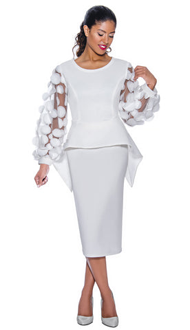 Stellar Looks Skirt Suit 1012-White - Church Suits For Less