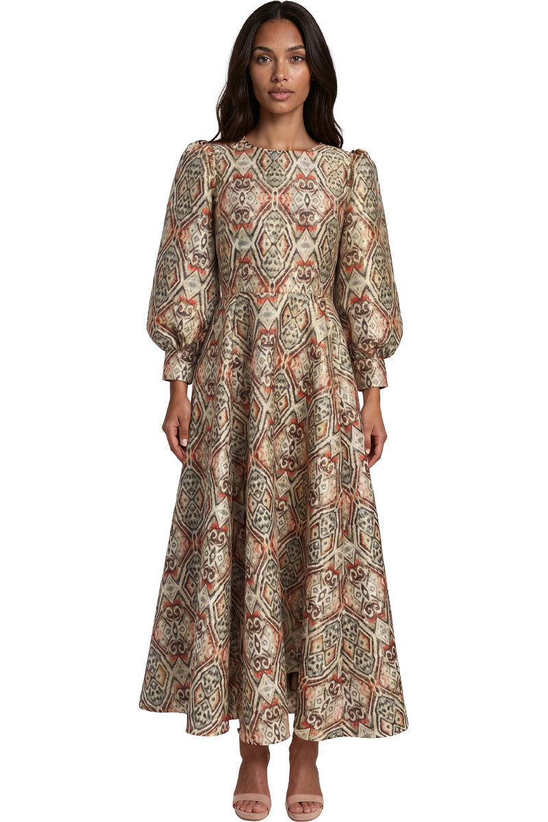 Tally Taylor Church Dress 4848-Orange/Multi