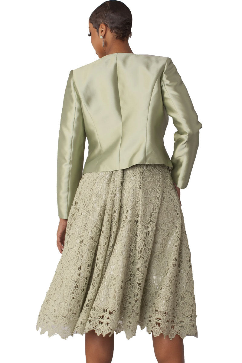 sage green church dresses Lace Dress with Satin Jacket Set- 4529 / 18 a wedding or a Prom Dress Neiman Marcus Category:BABY SHOWER Size:18½ 34/35