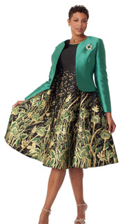 Tally Taylor Church Dress 4853-Emerald - Church Suits For Less