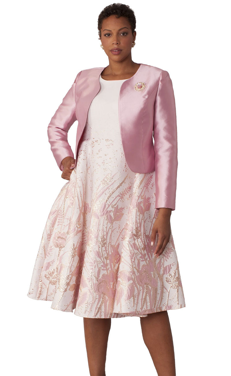 Tally Taylor Church Dress 4853-Pink - Church Suits For Less