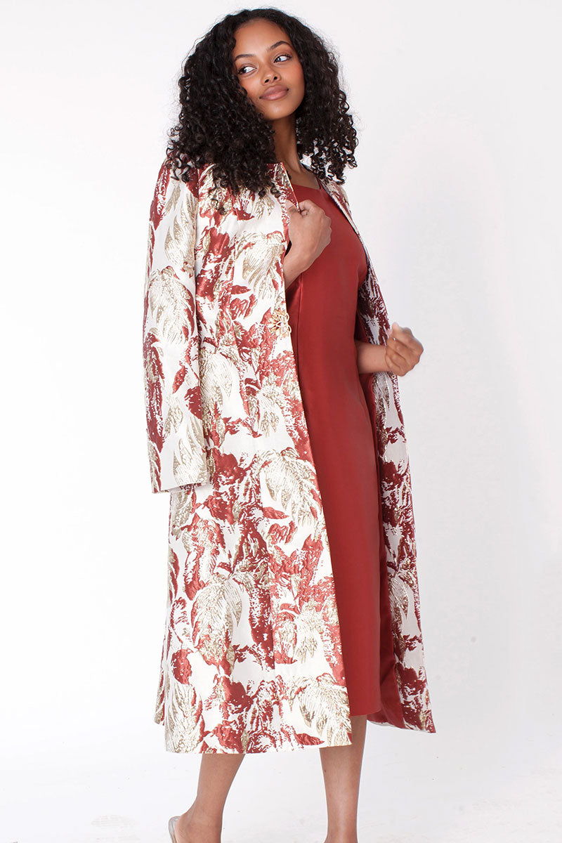 coral gold dress Corina Foil Midaxi Dress (Coral/Gold) | Love Cherish