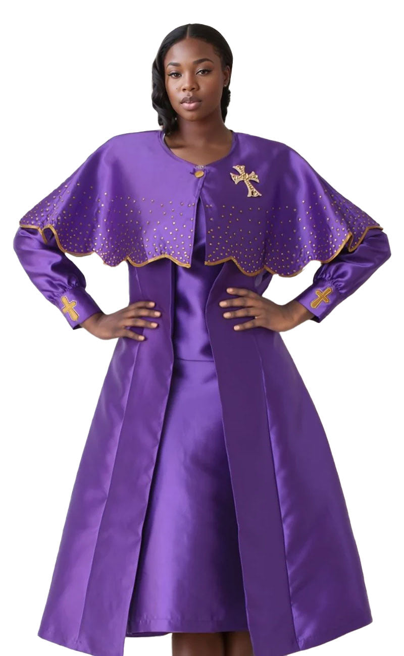 Church Suits with Matching Cape PURPLE / 14