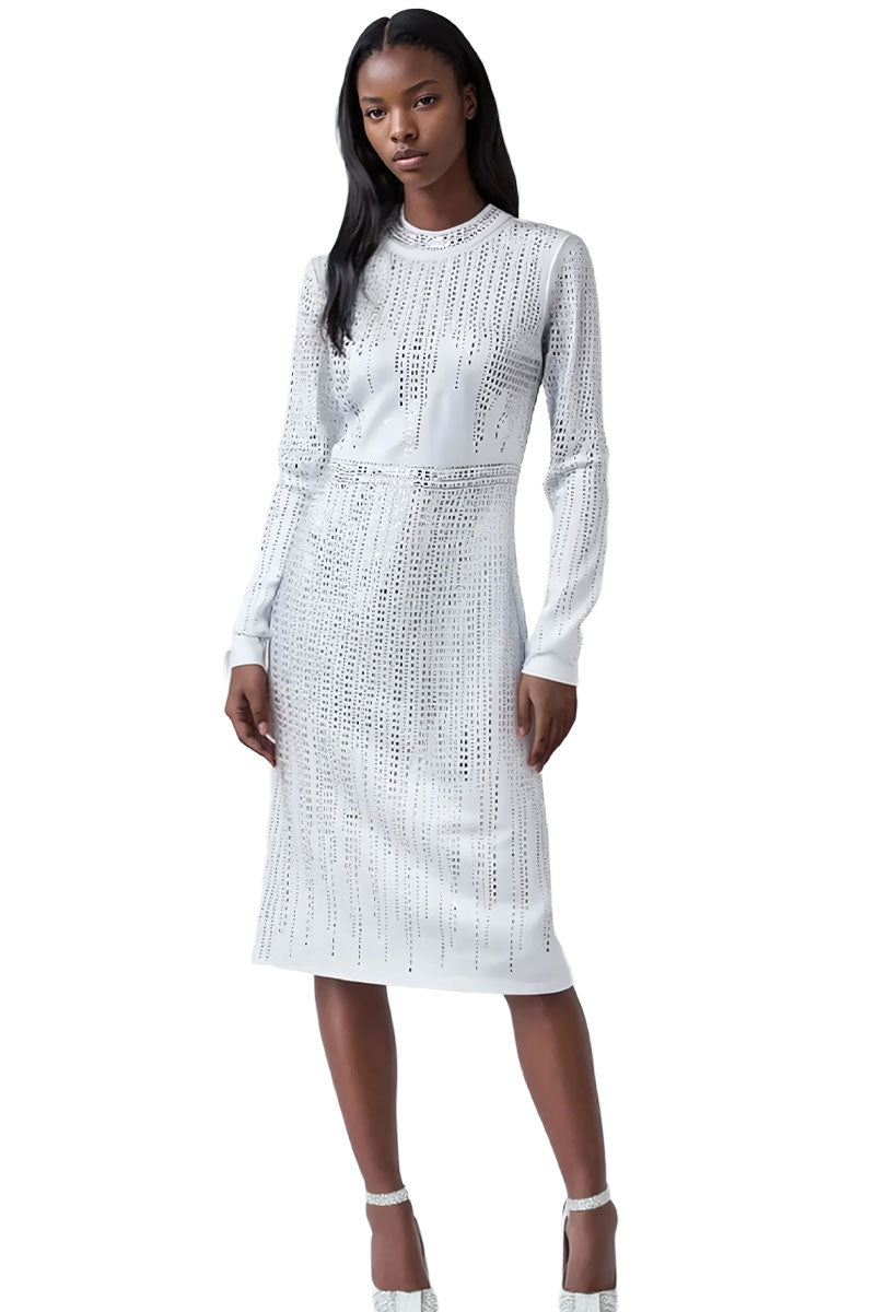 white lace church dress White Peplum Church Dress with Lace