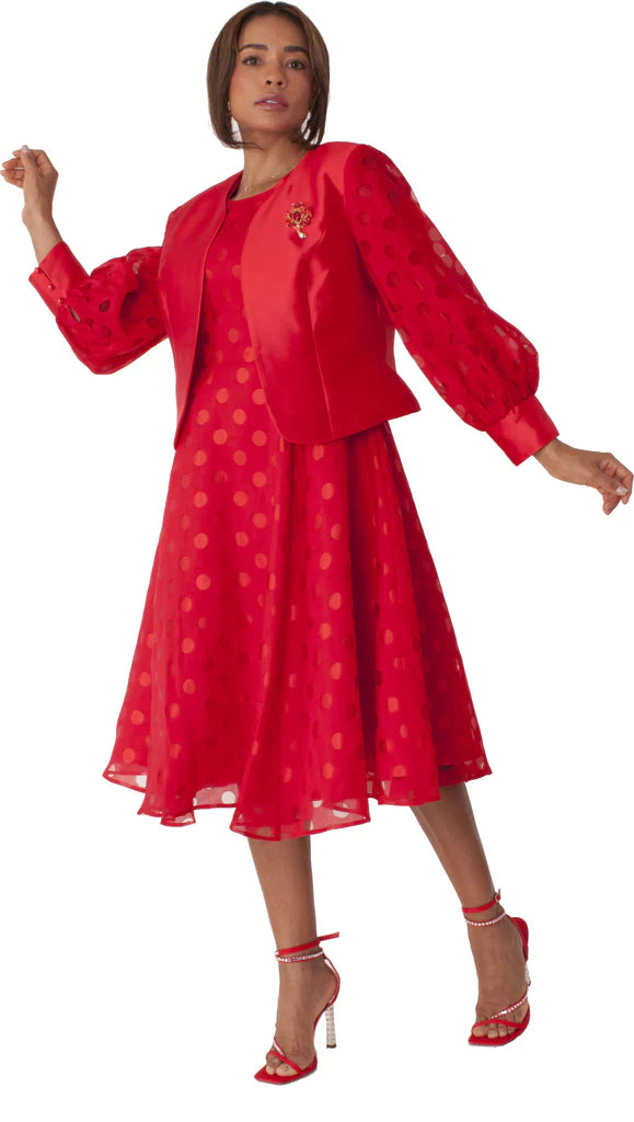 Tally Taylor Dress 4818-Red - Church Suits For Less
