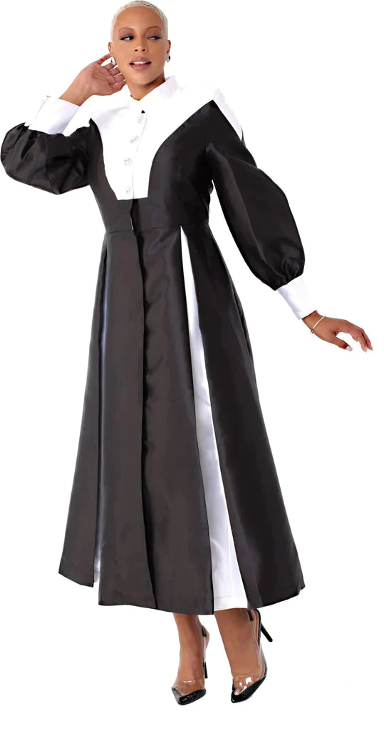Tally Taylor Church Robe 4802C-Black/White - Church Suits For Less