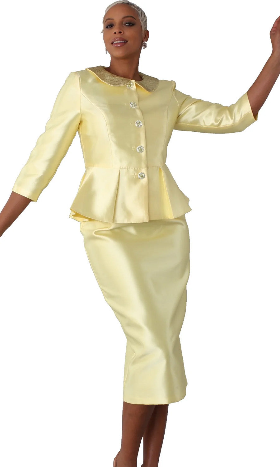 Tally Taylor Church Suit 4811C-Yellow - Church Suits For Less