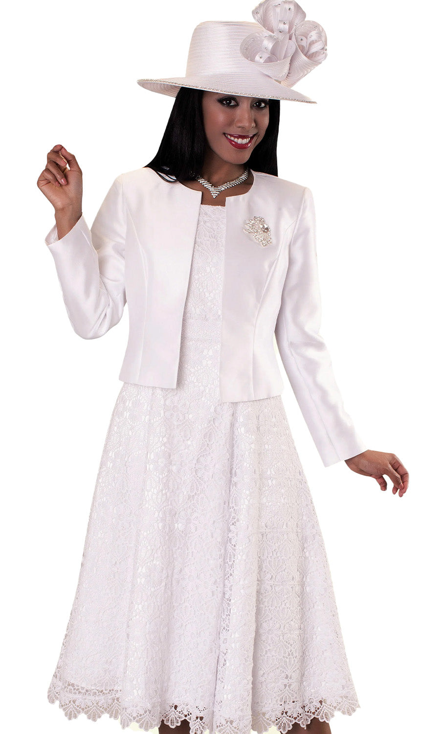 Tally Taylor Dress 4529-White - Church Suits For Less
