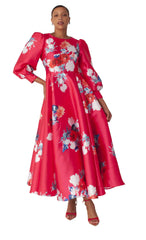 Taylor Dress 4820-Red Multi - Church Suits For Less