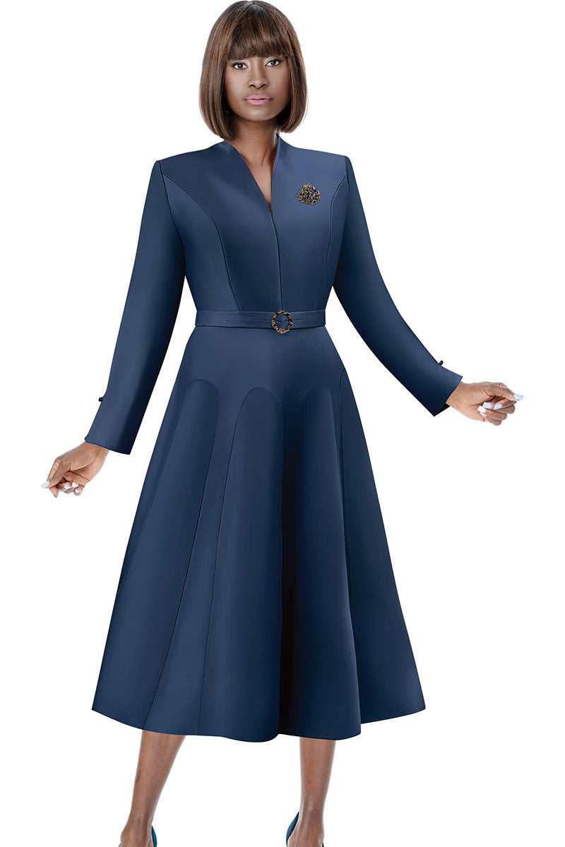 Terramina Church Dress 7045-Navy