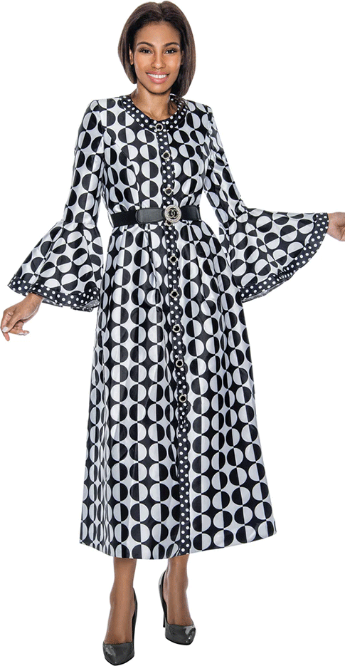 Terramina Church Dress 7071C-Black/Whte