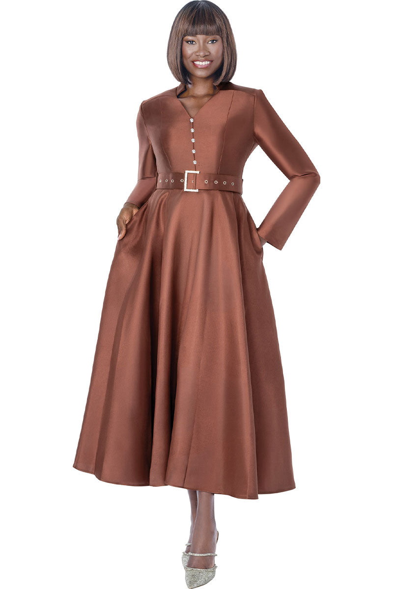 Terramina Church Dress 7372-Brown
