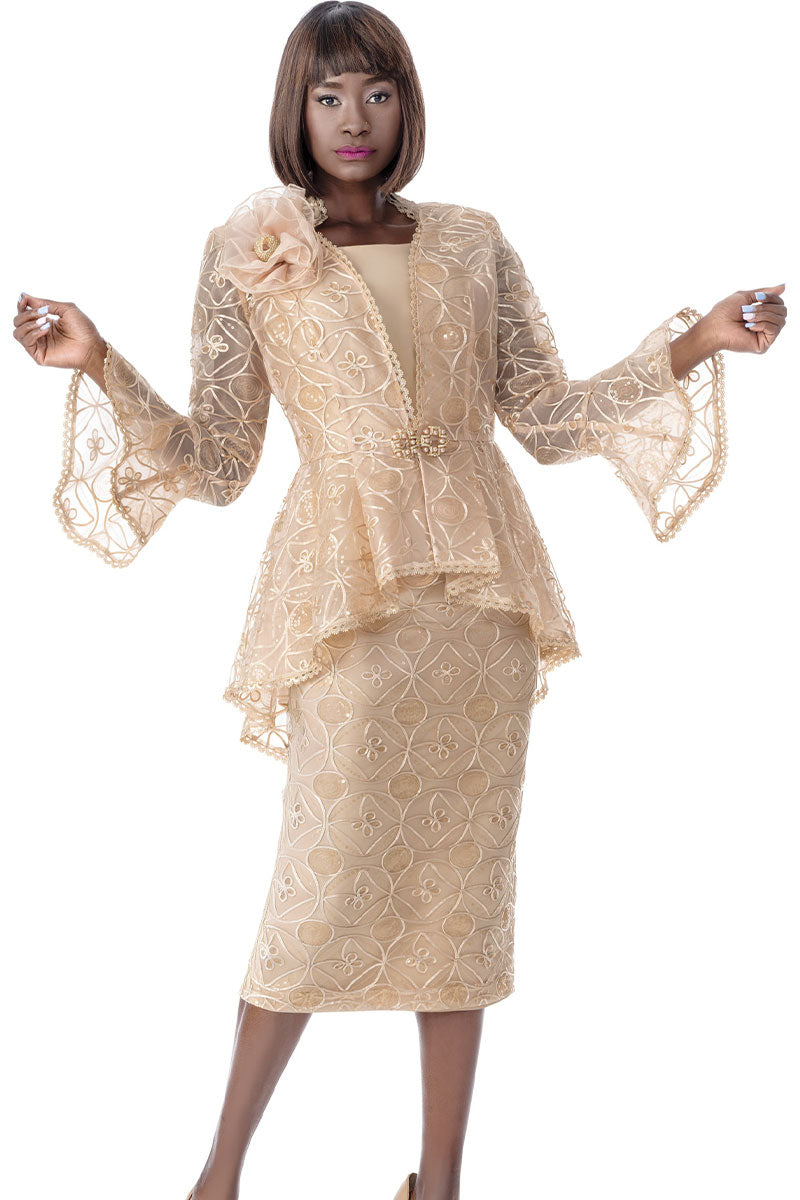 Terramina Church Suit 7184-Champagne