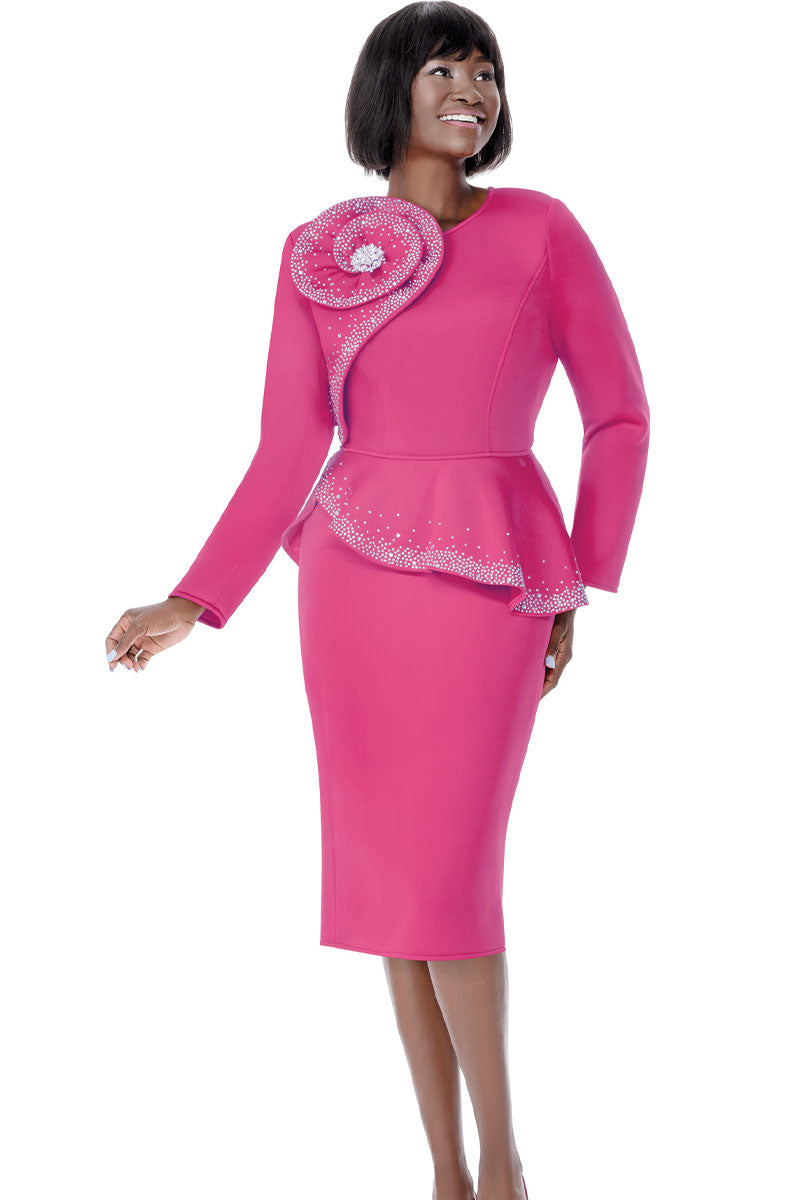 Terramina Church Dress 7308-Fuchsia