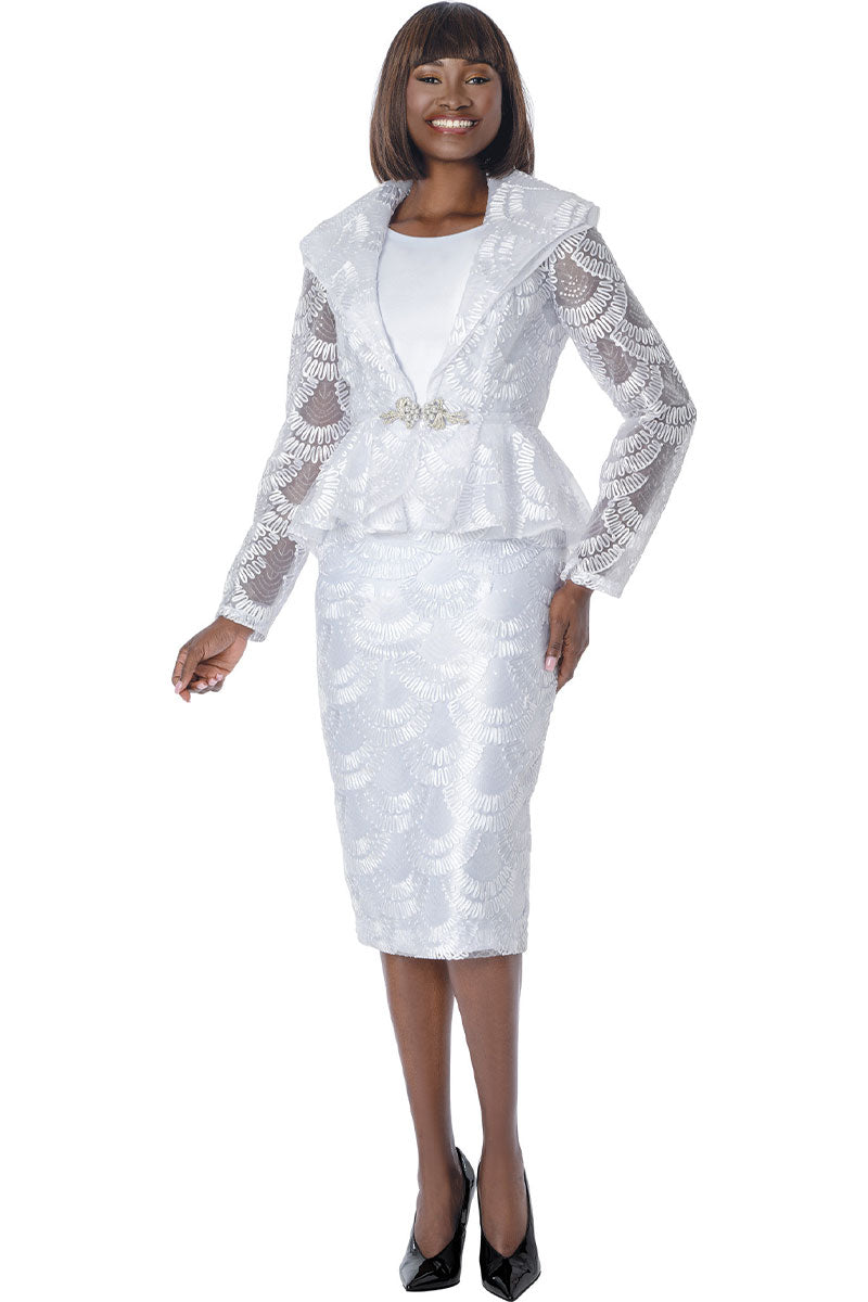 Terramina Women Church Suit 7360-White