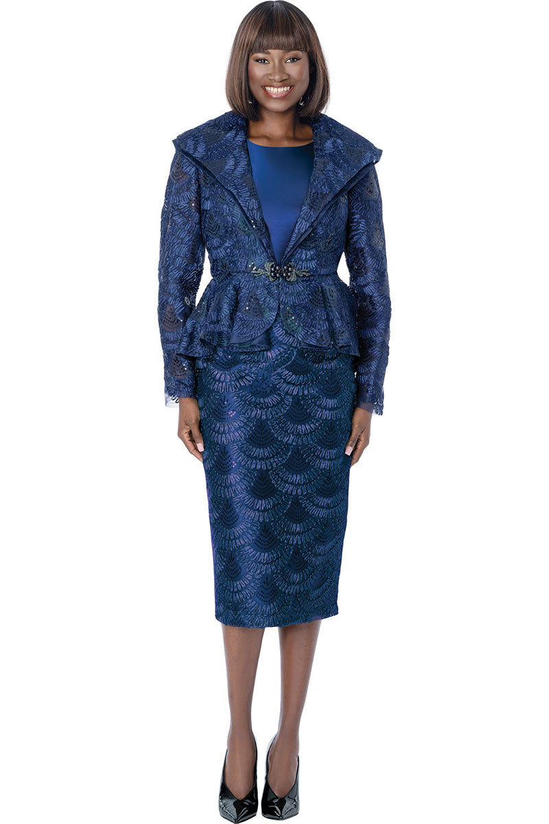 Terramina Women Church Suit 7360-Navy