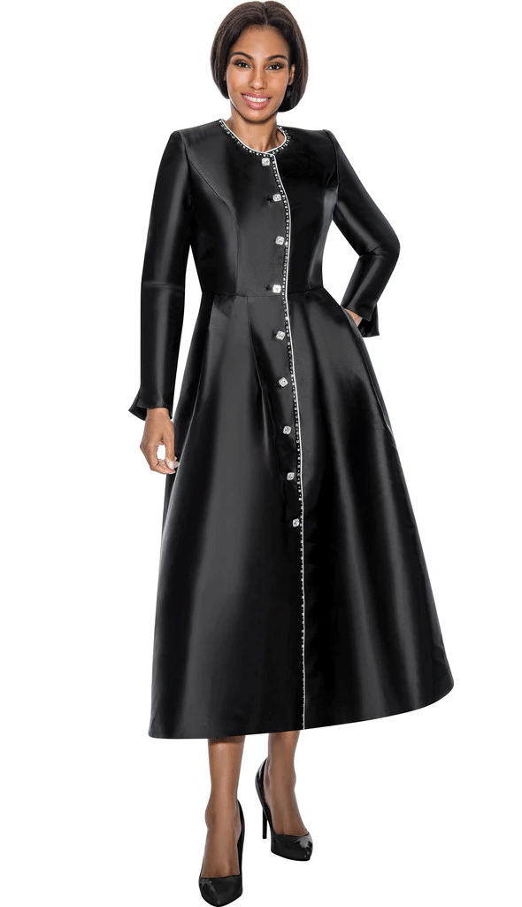 Terramina Church Robe 7057C-Black - Church Suits For Less