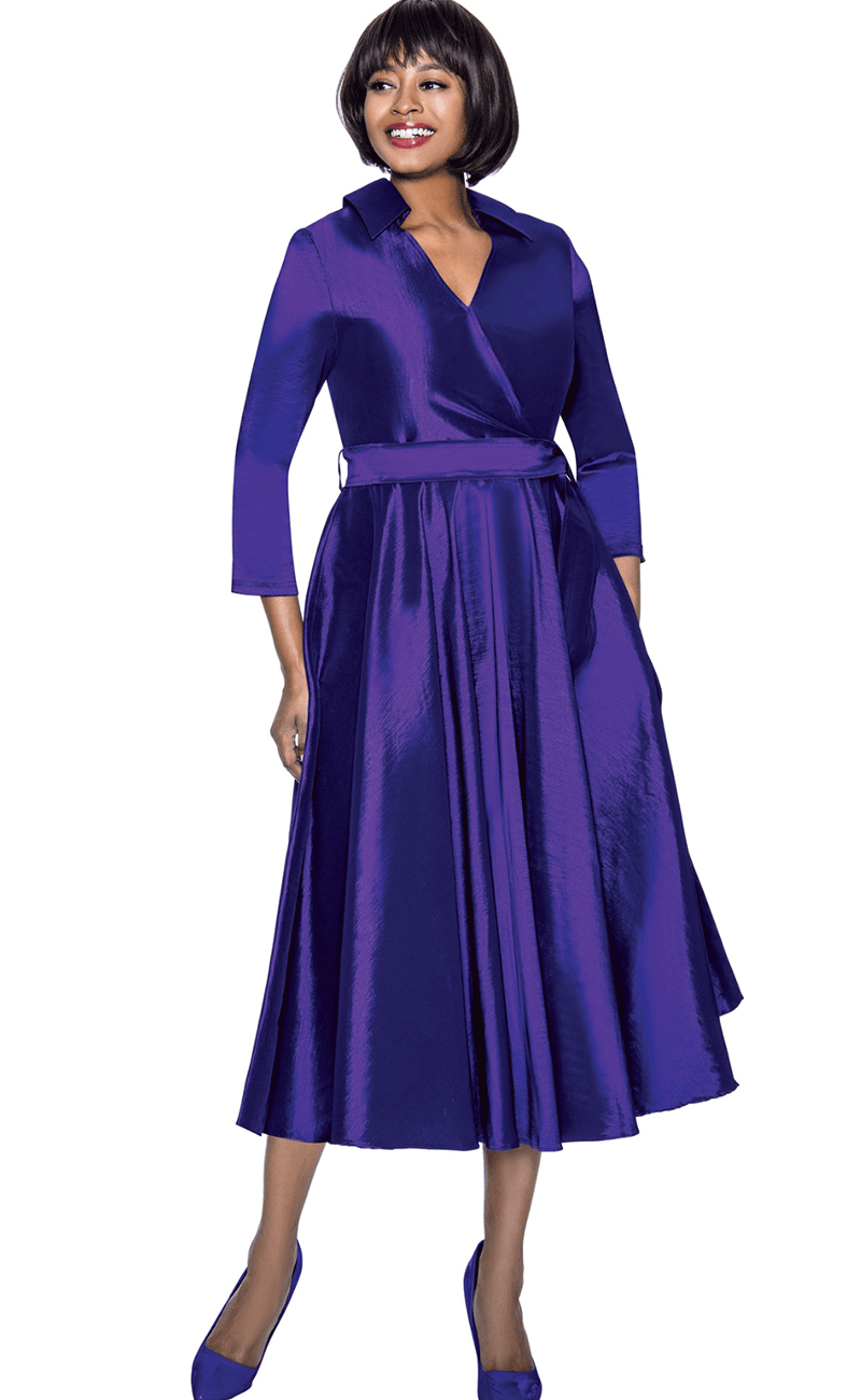 Terramina Church Dress 7869-Purple - Church Suits For Less