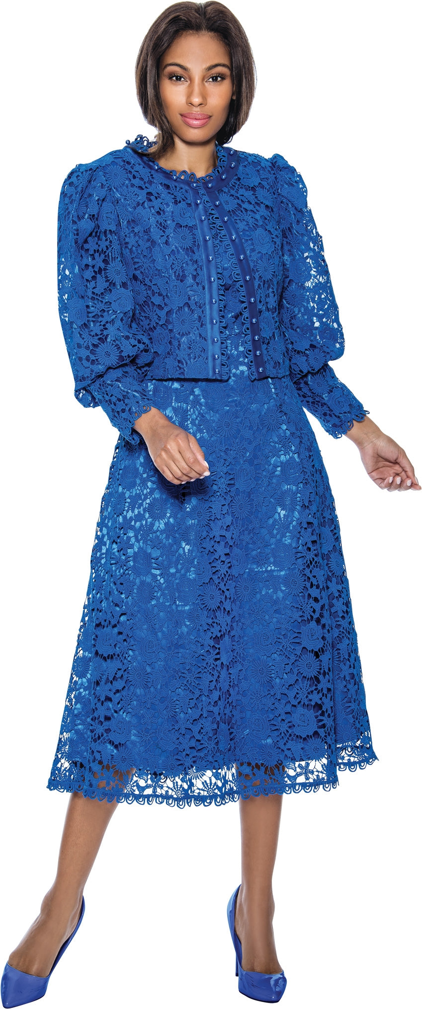 Terramina Church Dress 7051C-Royal Blue - Church Suits For Less