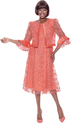 Terramina Church Dress 7127-Coral - Church Suits For Less