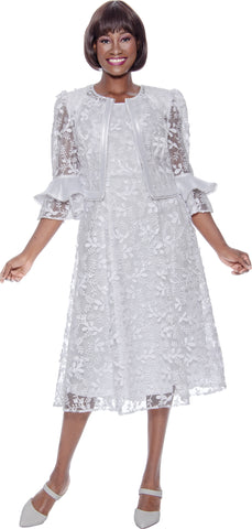Terramina Church Dress 7127-White - Church Suits For Less