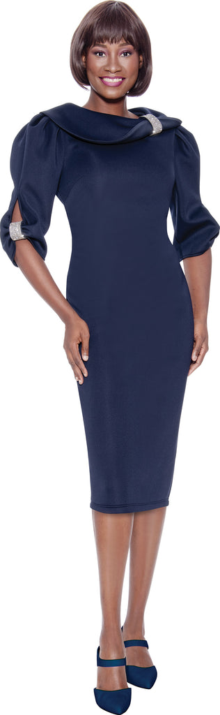 Terramina Church Dress 7135-Navy - Church Suits For Less
