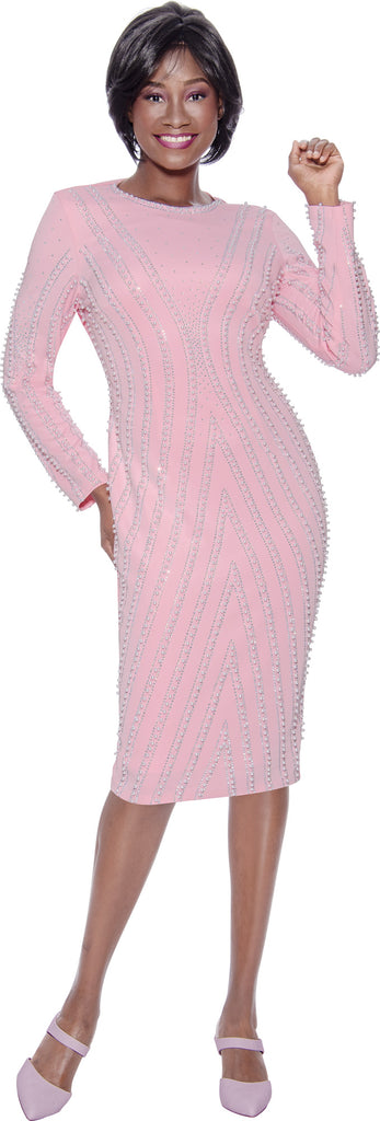 Terramina Church Dress 7143-Pink - Church Suits For Less