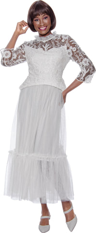 Terramina Church Dress 7146-White - Church Suits For Less