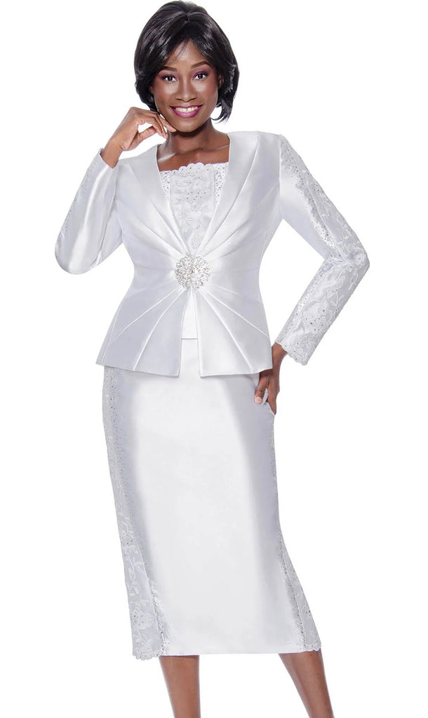 Terramina Church Suit 7145-White | Church suits for less