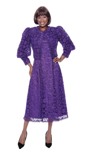 Terramina Church Dress 7051-Purple - Church Suits For Less