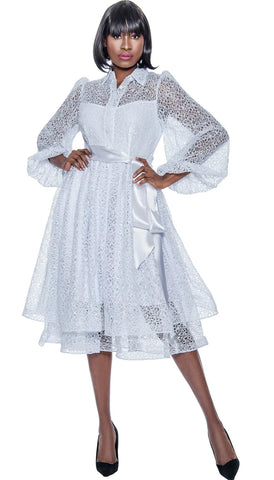 Terramina Church Dress 7067-White