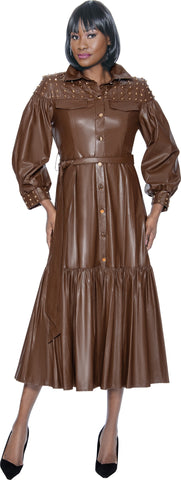 Terramina Dress 7082-Brown - Church Suits For Less