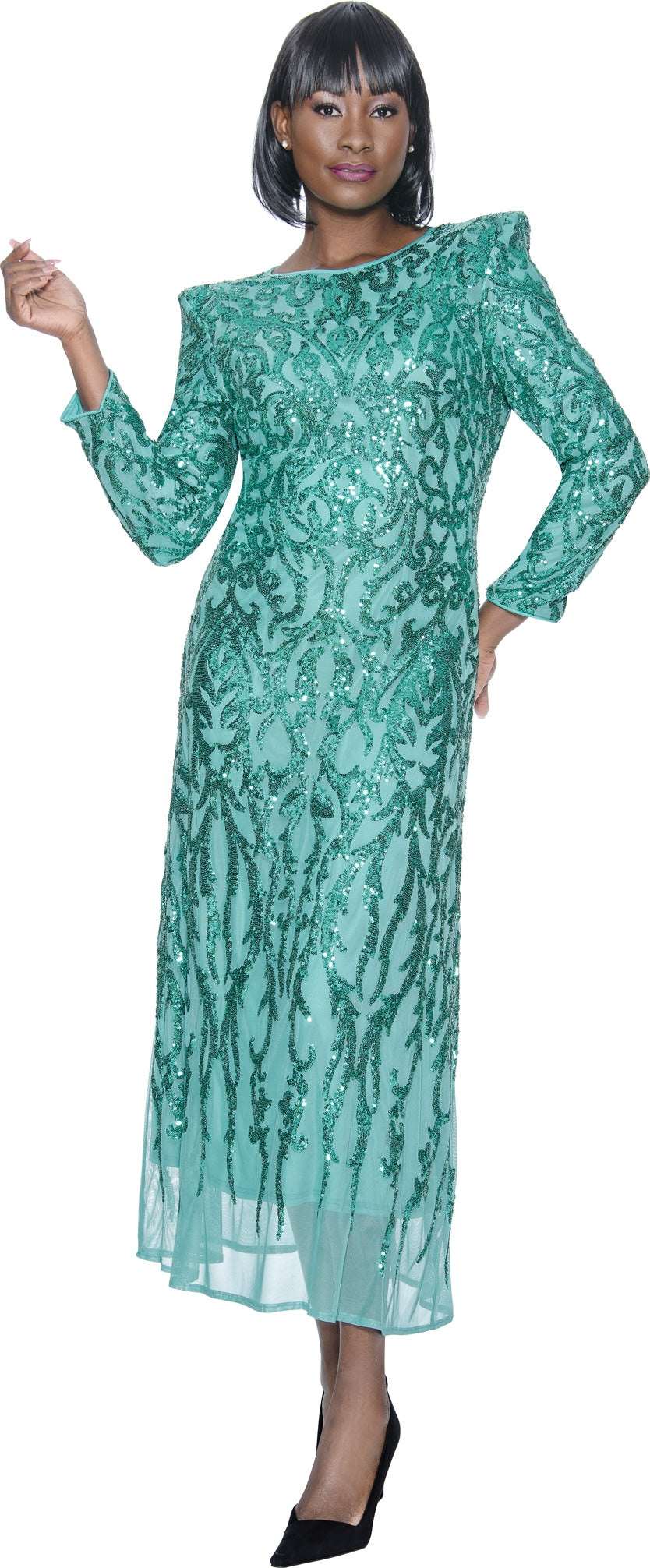 Terramina Dress 7100-Jade - Church Suits For Less