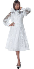 Terramina Church Dress 7155-White - Church Suits For Less