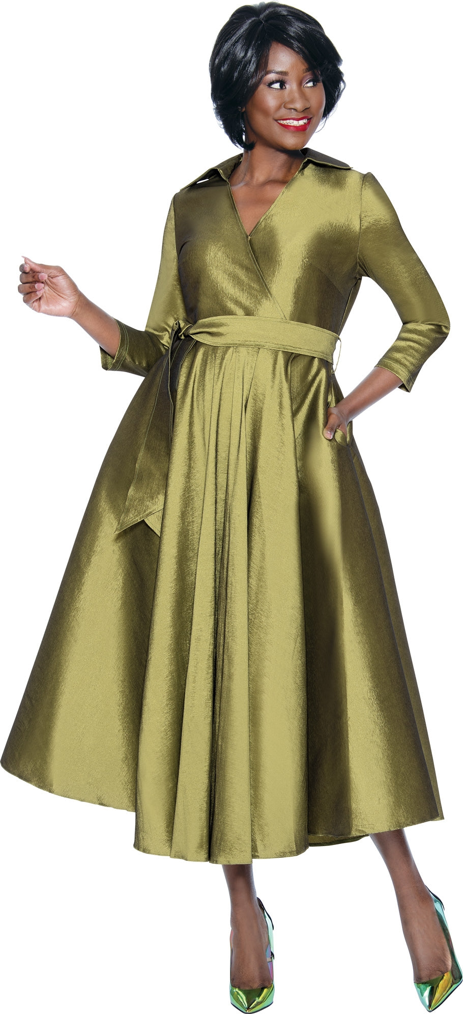 Terramina Dress 7869-Kiwi - Church Suits For Less
