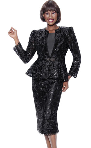 Terramina Church Suit 7134-Black - Church Suits For Less