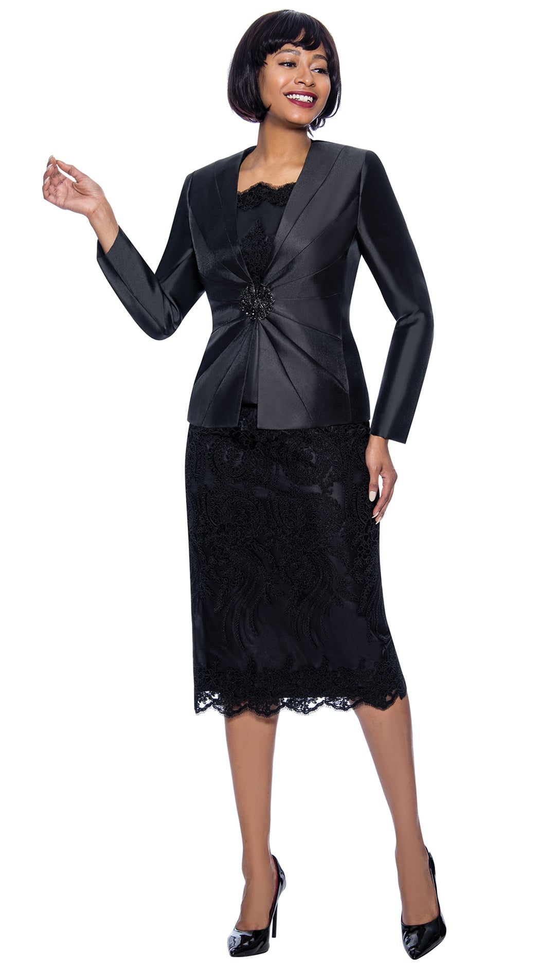first lady suits and dresses Ben Marc 48250-BG ( 2pc Elegant Knit First Lady Suit For Church )-Hat