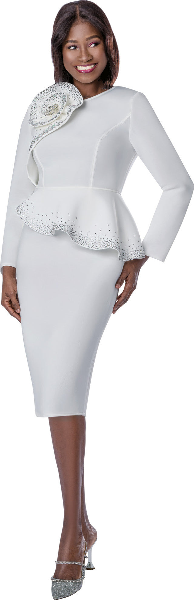 sophisticated white dress Terramina Church Dress 7308-White, White / 16