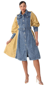 Two Tone Denim Dress-80397