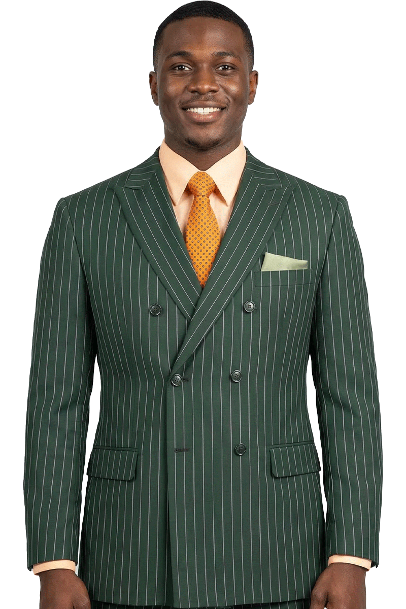 Double Breasted Men Suit DSS-4-Hunter Green