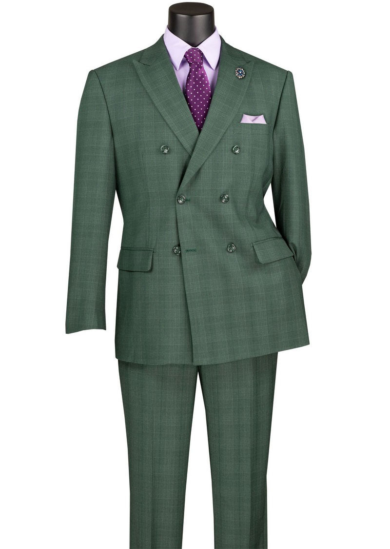 Vinci Men Suit DRW-1-Forest Green
