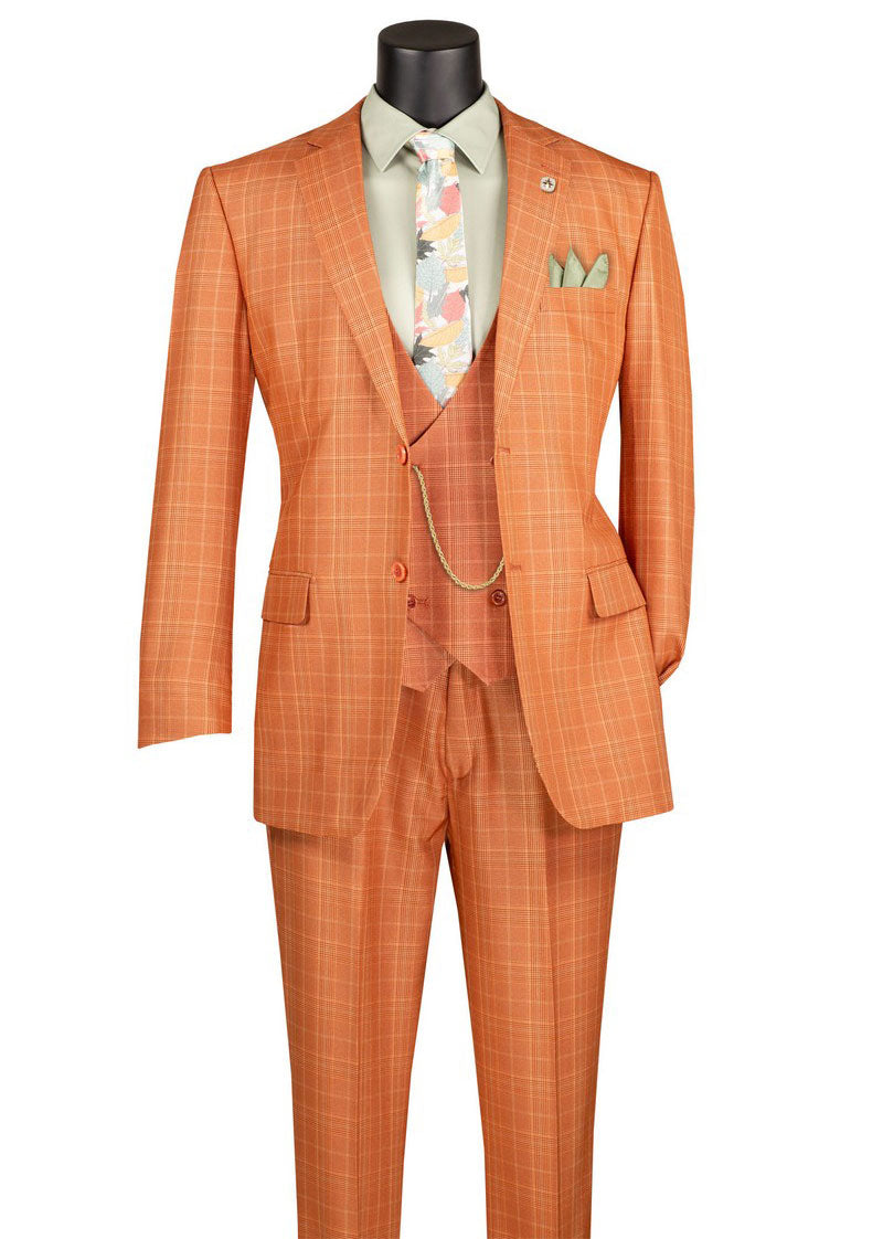 Vinci Men Suit F-V2RW-7-Rust