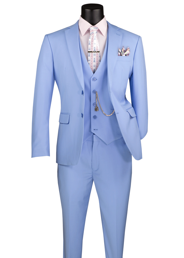 Slim Fit Men Suit  SV2900-Light Blue