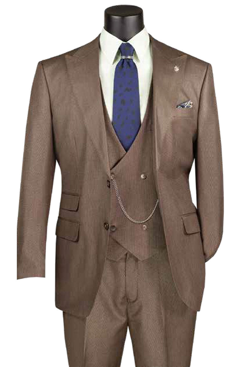 Vinci Men Suit V2RK-5-Deeo Taupe
