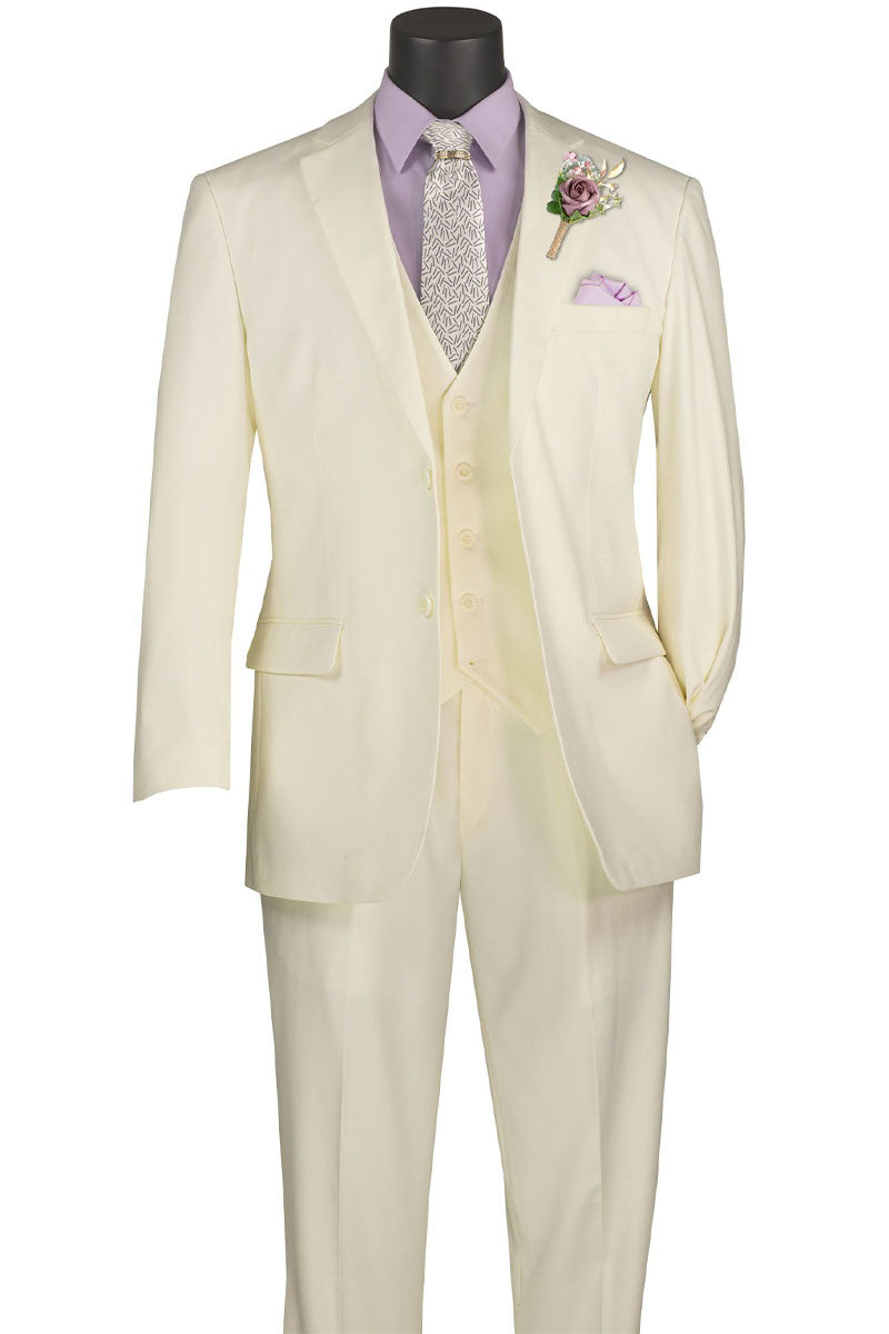 Classic Fit Men Suitt V2TR-Ivory, Ivory / 56R