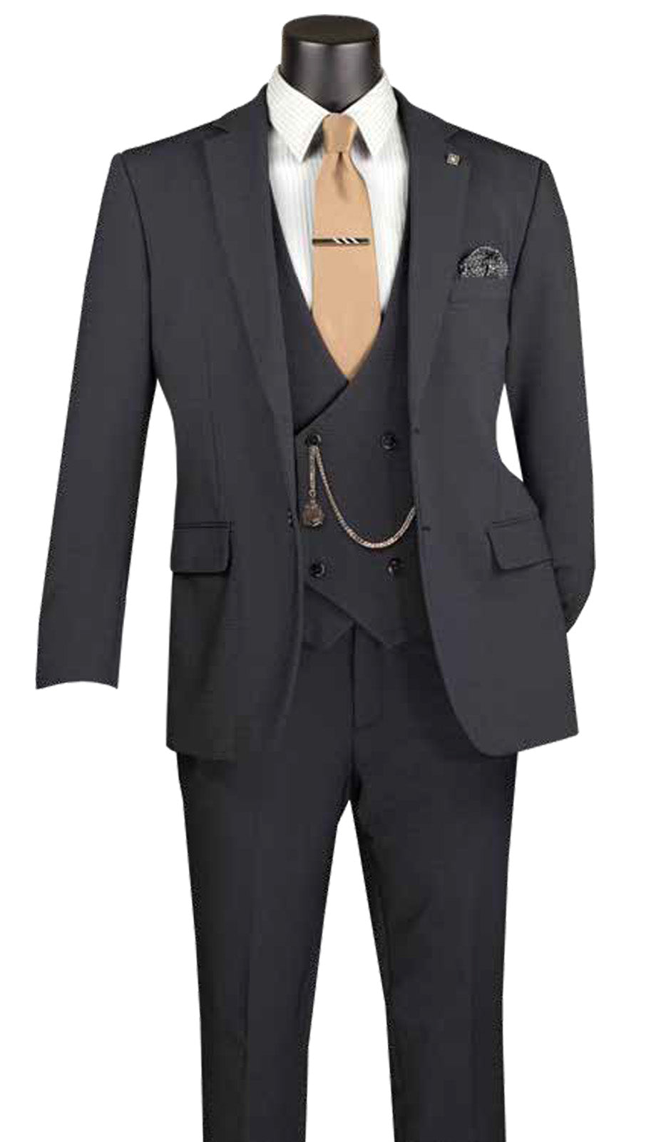 Men Church Suit MV2K-3-Black